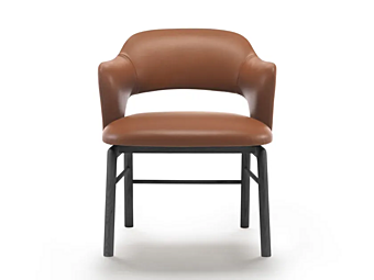 Кресло с подлокотниками из кожи с мягкой спинкой FLEXFORM ALMA фабрика FLEXFORM из Италии