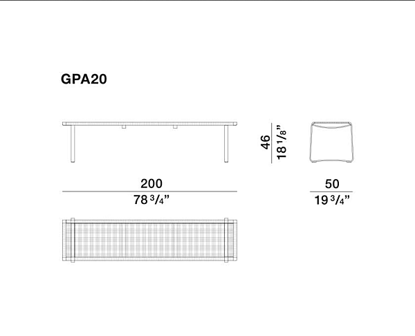 Садовая скамья из алюминия с мягкой спинкой Molteni & C Green Point фабрика Molteni & C.(+VITRA) из Италии. Фото №4