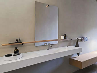 Прямоугольная раковина из материала Cristalplant с интегрированной столешницей AGAPE Ottocento 002 фабрика Agape из Италии