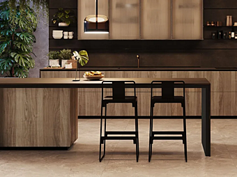 Деревянная кухонная столешница с барной зоной VALCUCINE Origami фабрика VALCUCINE из Италии