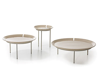 Круглый стальной садовый боковой столик Gervasoni Brise 53 54 56 фабрика Gervasoni из Италии
