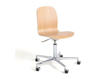 Офисное кресло с подлокотниками из бука с колесиками Cappellini Tate Wood