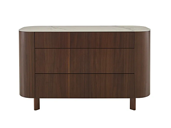 Комод из орехового дерева с мраморной столешницей LIGNE ROSET PARABOLE 004BAG1M-004BAG1F фабрика LIGNE ROSET из Италии