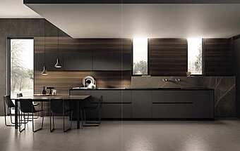 Кухня с островом без ручек из материала ASTER CUCINE Contempora 6 фабрика Aster Cucine из Италии
