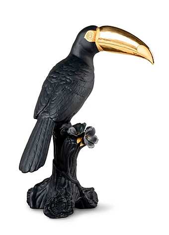 Скульптура LLADRO Toucan Sculpture. Black-gold. Limited Edition фабрика LLADRO из Италии