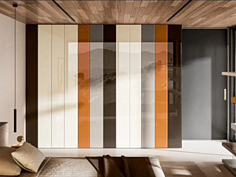 Секционный детский шкаф из дерева LAGO Young N O W 1265 фабрика LAGO из Италии