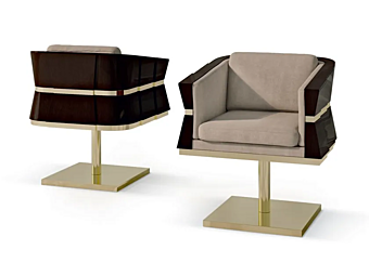 Кресло с подлокотниками из нубука CARPANESE 7510 вращающееся 7510 фабрика CARPANESE из Италии