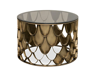 Журнальный столик круглой формы из латуни BRABBU Koi для гостиной фабрика BRABBU из Италии