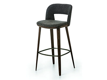 Барный стул с обитой спинкой из ткани PATH BROSS 1566/1567 фабрика BROSS из Италии