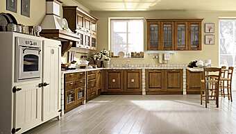 Кухня из орехового дерева с ручками LUBE CUCINE Laura 08 фабрика LUBE CUCINE из Италии