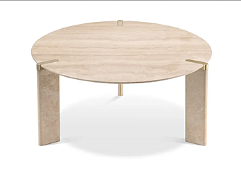 Круглый обеденный стол из травертина GHIDINI1961 Ottanta LB103XX101 фабрика GHIDINI1961 из Италии