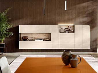 Модульный высокий буфет из дерева LAGO  36E8 1282 фабрика LAGO из Италии