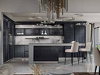 Кухня из эвкалипта с островом и ручками Essenza Pure Martini Interiors Кухня из эвкалипта с островом и ручками Essenza Pure Martini Interiors фабрика MARTINI INTERIORS из Италии
