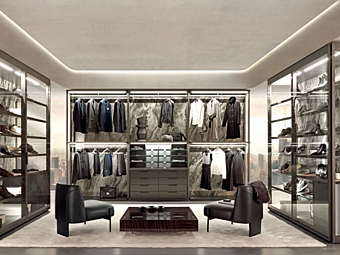 Секционный гардероб с интегрированным освещением из материала MISURAEMME Millimetrica фабрика MisuraEmme из Италии