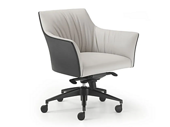 Кресло с вращающейся спинкой из кожи с колесиками I 4 Mariani Sella фабрика i 4 Mariani из Италии