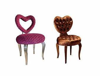 Стул с мягкой спинкой из бархата BIZZOTTO ITALIA Heart 661