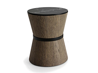 Круглый деревянный кофейный стол с керамической столешницей INNOVA Imbottiti Moka фабрика Innova Imbottiti из Италии