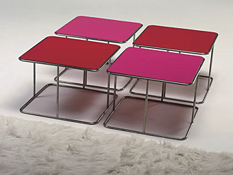 Низкий квадратный кофейный стол из дерева GIOVANNETTI Jolly фабрика GIOVANNETTI из Италии