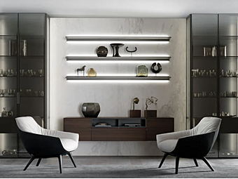 Секционная стенка для хранения с интегрированным освещением MISURAEMME Crossing фабрика MisuraEmme из Италии