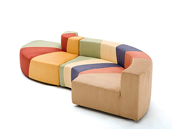 Секционный диван с мягкой спинкой из ткани GIOVANNETTI Multilove фабрика GIOVANNETTI из Италии