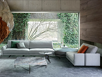 Угловой секционный диван с обитой спинкой BertO  Dee Dee фабрика BertO из Италии