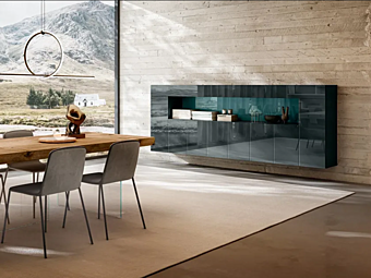 Модульный высокий буфет из дерева LAGO  36E8 1278 фабрика LAGO из Италии