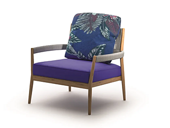 Кресло с подлокотниками из обитой ткани для сада CASSINA Dine Out фабрика CASSINA из Италии