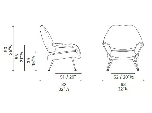 Кресло с подлокотниками из ткани DU 55 POLTRONA FRAU Du 55 фабрика POLTRONA FRAU из Италии. Фото №4