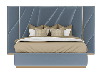 Двуспальная кровать с обитой спинкой из ткани PAOLO CASTELLI Odissea Wood NOT.ODIS.120.ECO  фабрика Paolo Castelli из Италии