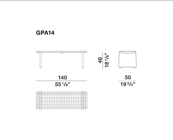 Садовая скамья из алюминия с мягкой спинкой Molteni & C Green Point фабрика Molteni & C.(+VITRA) из Италии. Фото №3