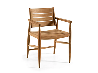 Кресло с подлокотниками из тика Gervasoni Eidos 24 фабрика Gervasoni из Италии