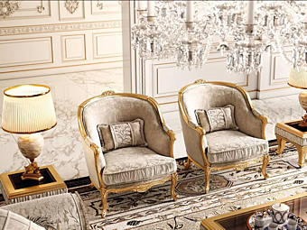 Кресло с подлокотниками обитое тканью Luigi Filippo KEOMA фабрика KEOMA из Италии