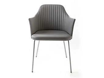 Кресло с обивкой из кожи и подлокотниками BROSS BREAK 1641 фабрика BROSS из Италии