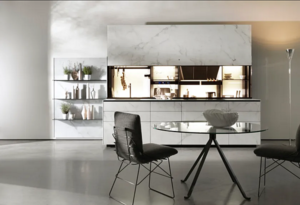 Стеклянная встроенная кухня VALCUCINE Vitrum 2 фабрика VALCUCINE из Италии. Фото №2