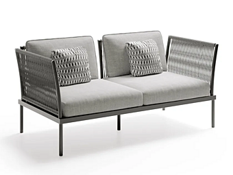 Двухместный садовый диван с тканевой обивкой Atmosphera Flash PF.OUT.FSH.2DV+PF.OUT.CXFS.PL фабрика ATMOSPHERA из Италии