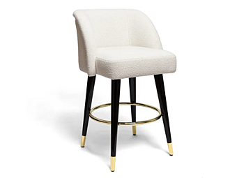 Барный стул с мягкой спинкой из ткани DOM Edizioni Pauline фабрика DOM Edizioni из Италии