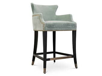 Барный стул с обивкой из велюра и подлокотниками BRABBU Dukono фабрика BRABBU из Италии