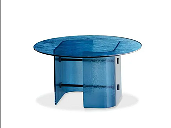 Круглый стеклянный журнальный стол POTOCCO Double L Glaze 952/TVMC-70 фабрика POTOCCO из Италии