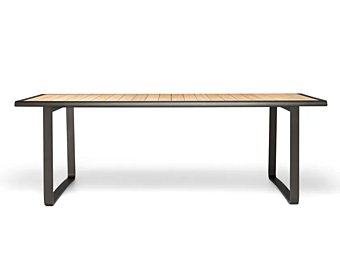 Алюминиевый садовый стол с верхней частью из тика или лавового камня Molteni & C Golden Gate