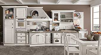 Кухня из массива дерева с ручками LUBE CUCINE Luisa BIANCO RUSTICO фабрика LUBE CUCINE из Италии