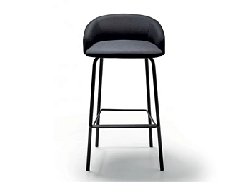 Барный стул с мягкой спинкой и подножкой из ткани WAM BROSS 1579/1580 фабрика BROSS из Италии