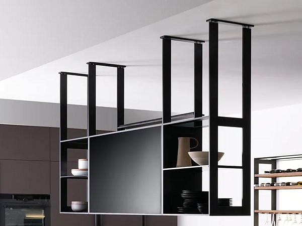 Подвесной кухонный шкаф с полками из дерева VALCUCINE Cielo фабрика VALCUCINE из Италии. Фото №1