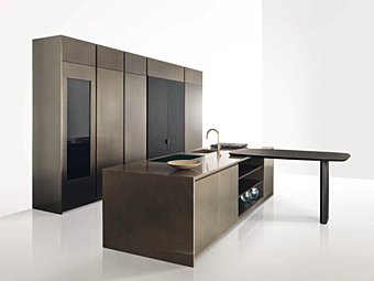 Деревянная кухня с интегрированными ручками GIORGETTI GK 01 фабрика GIORGETTI из Италии