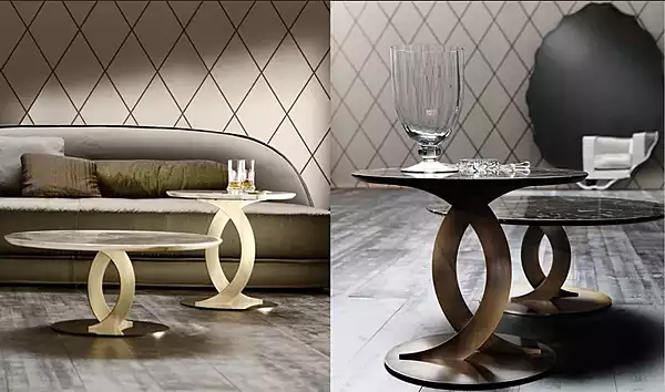 Кофейный столик круглой формы из мрамора OPERA CONTEMPORARY Ludmilla 45002 фабрика OPERA CONTEMPORARY из Италии. Фото №8