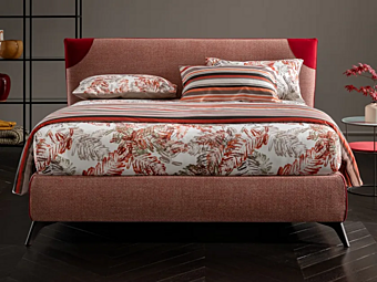 Двуспальная кровать с обитой спинкой из ткани Altrenotti Licony фабрика Altrenotti из Италии