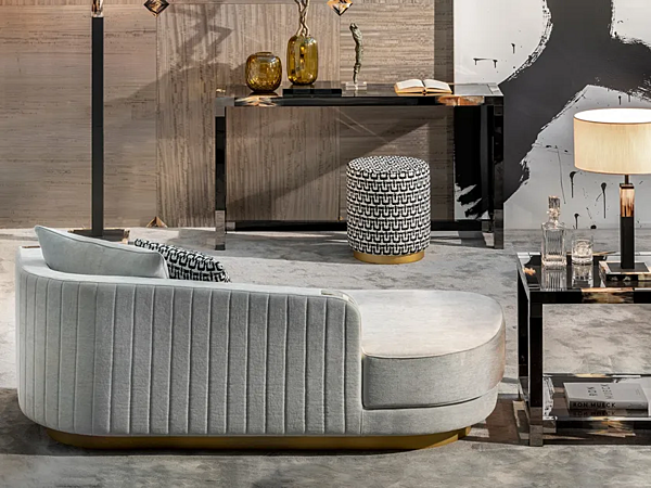 Шезлонг с обитой спинкой из ткани шенилл ARCAHORN Afrodite 7043DXB  фабрика ARCAHORN из Италии. Фото №2