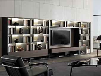 Деревянная телевизионная стенка с интегрированным освещением MISURAEMME Crossing фабрика MisuraEmme из Италии