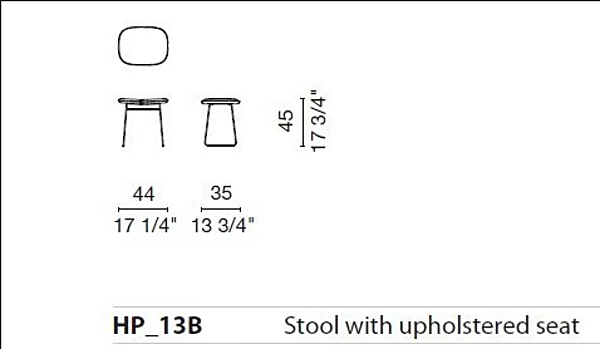 Обитая табуретка из кожи или ткани Cappellini MORRISON фабрика Cappellini из Италии. Фото №9