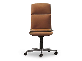 Кресло с обитой спинкой из кожи с колесиками i 4 Mariani WING фабрика i 4 Mariani из Италии