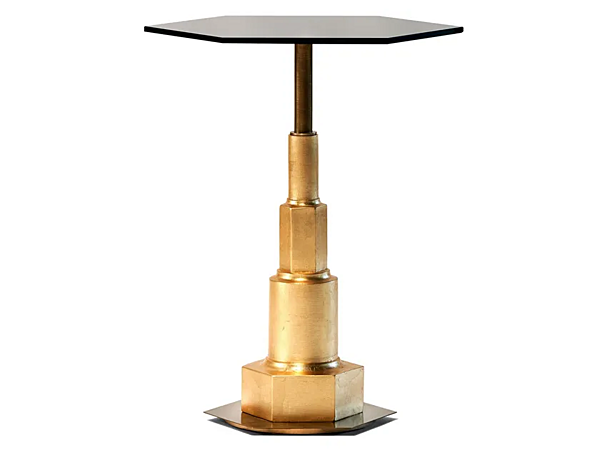 Шестиугольный стеклянный столик с высоким основанием MARIONI KELLY 02505T фабрика MARIONI из Италии. Фото №1